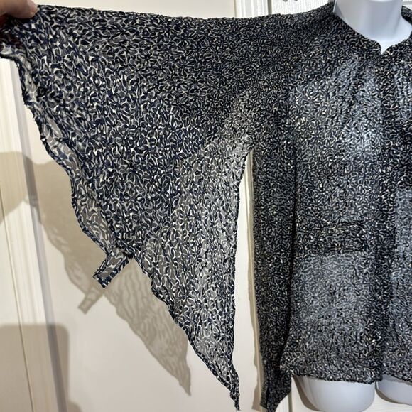 Balenciaga Silk Scarf Sheer Blouse size 40 - Picture 3 of 12